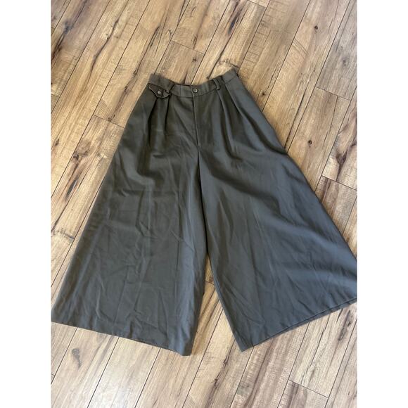 Ralph Lauren size 10 brown wool gauchos wide leg cropped pants - Picture 1 of 5